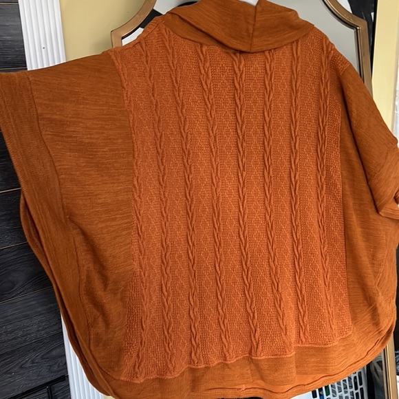 Circular Cowl Neck Cable Knit Poncho Sweater Sz XL (runs big) - Picture 8 of 12